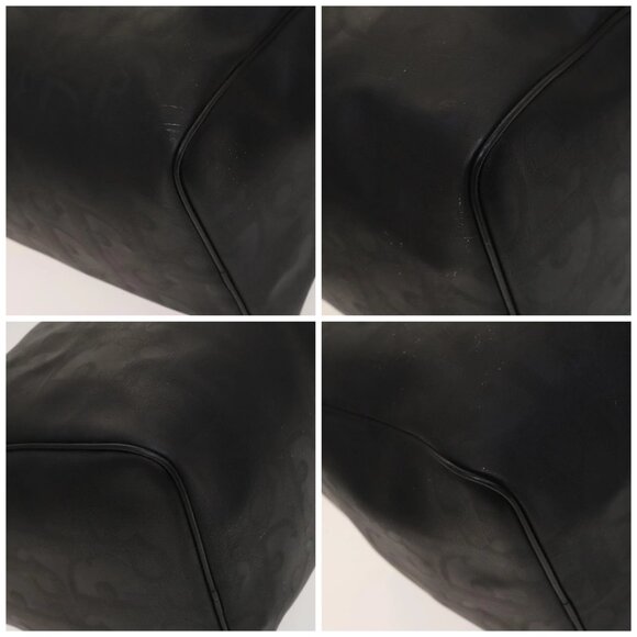 Christian Dior Trotter Canvas Boston Bag Black Gold Auth SW984 - Picture 14 of 16